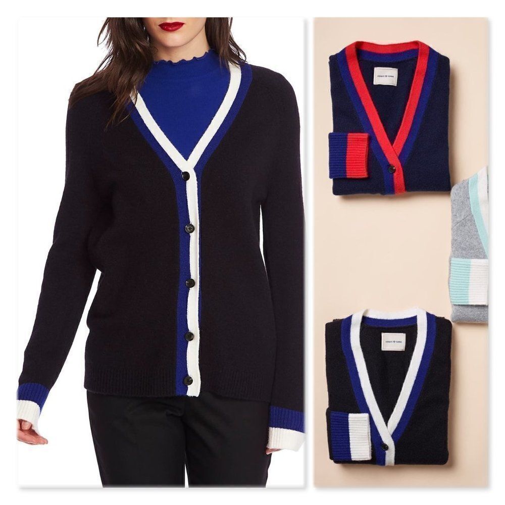 Court & Rowe Kenmare Stripe Trim Cardigan